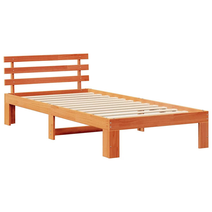 Cadru de pat Maroniu cerat 75 x 190 cm Lemn de pin masiv - WALTI WALTI