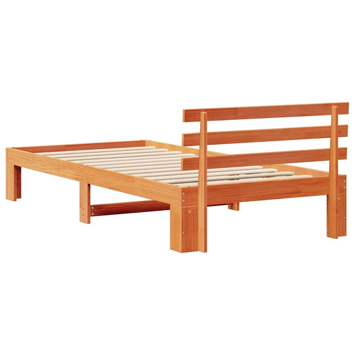 Cadru de pat Maroniu cerat 75 x 190 cm Lemn de pin masiv - WALTI WALTI