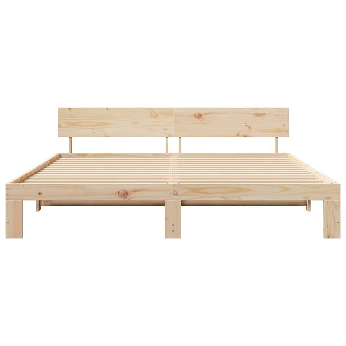 Cadru de pat natural 200 x 200 cm Lemn de pin masiv - WALTI WALTI