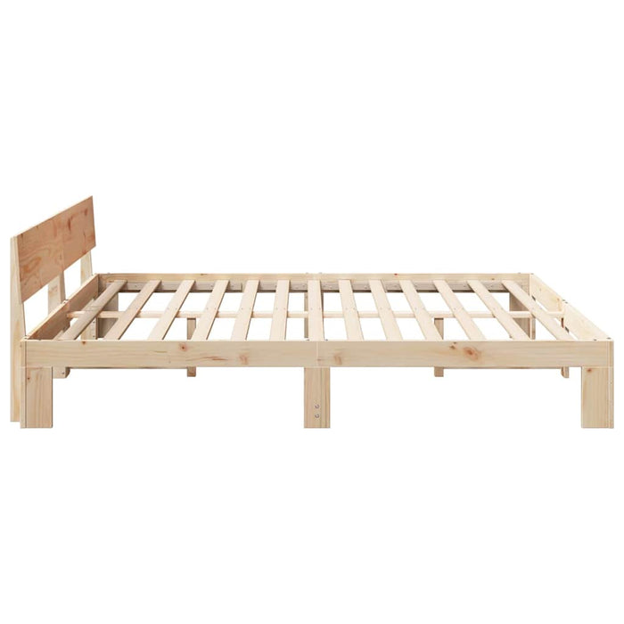 Cadru de pat natural 200 x 200 cm Lemn de pin masiv - WALTI WALTI
