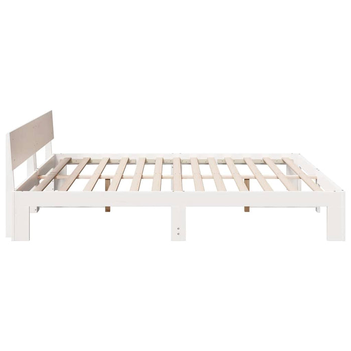 Cadru de pat cu headboard Alb 200 x 200 cm Lemn de pin masiv - WALTI WALTI