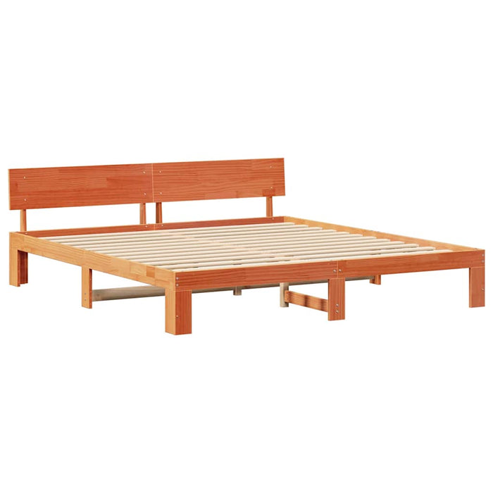 Cadru de pat Maroniu cerat 200 x 200 cm Lemn de pin masiv - WALTI WALTI