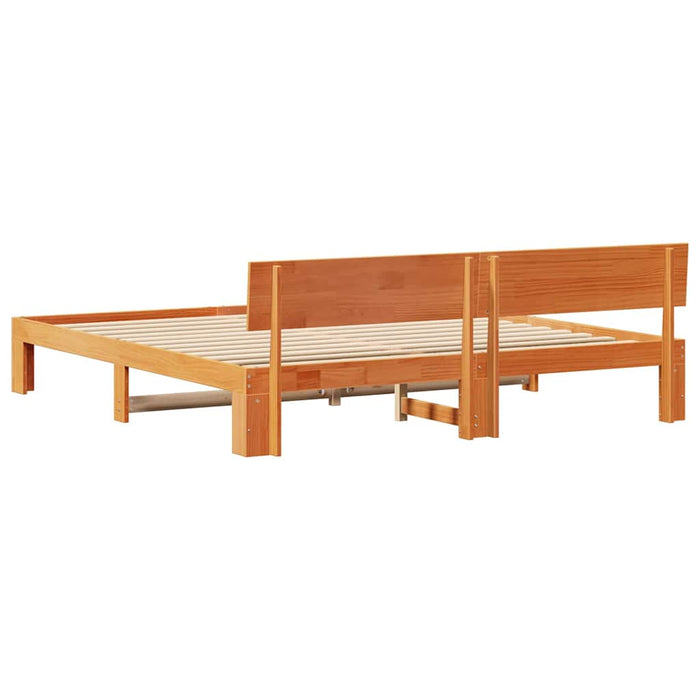 Cadru de pat Maroniu cerat 200 x 200 cm Lemn de pin masiv - WALTI WALTI