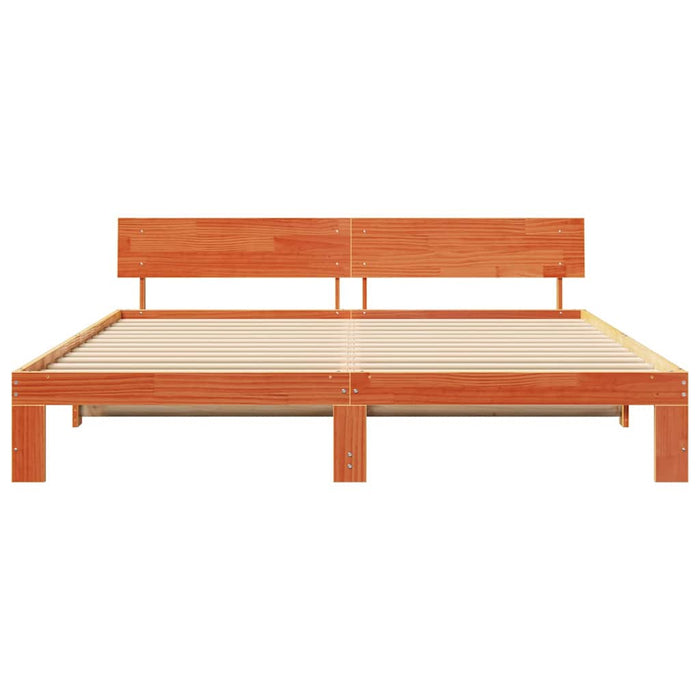 Cadru de pat Maroniu cerat 200 x 200 cm Lemn de pin masiv - WALTI WALTI