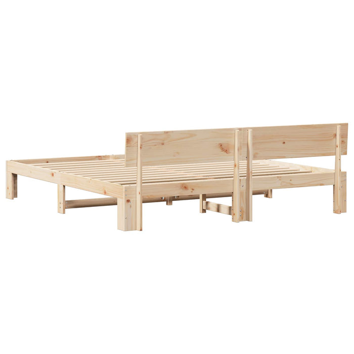 Cadru de pat natural 180 x 200 cm Lemn de pin masiv WALTI
