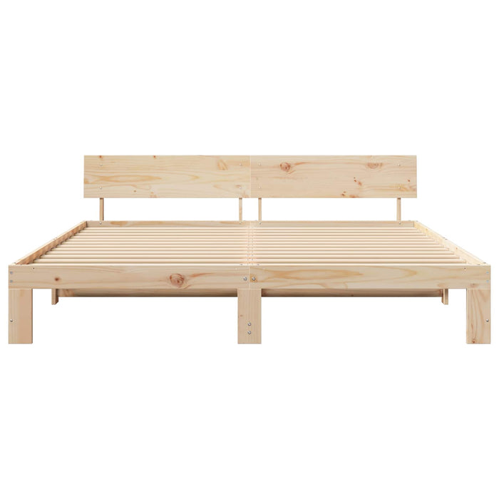 Cadru de pat natural 180 x 200 cm Lemn de pin masiv WALTI