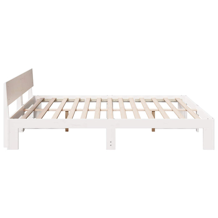 Cadru de pat cu headboard Alb 180 x 200 cm Lemn de pin masiv WALTI