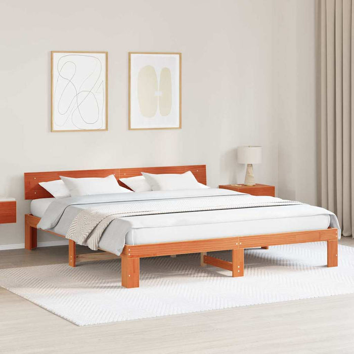 Cadru de pat Maroniu cerat 180 x 200 cm Lemn de pin masiv - WALTI WALTI