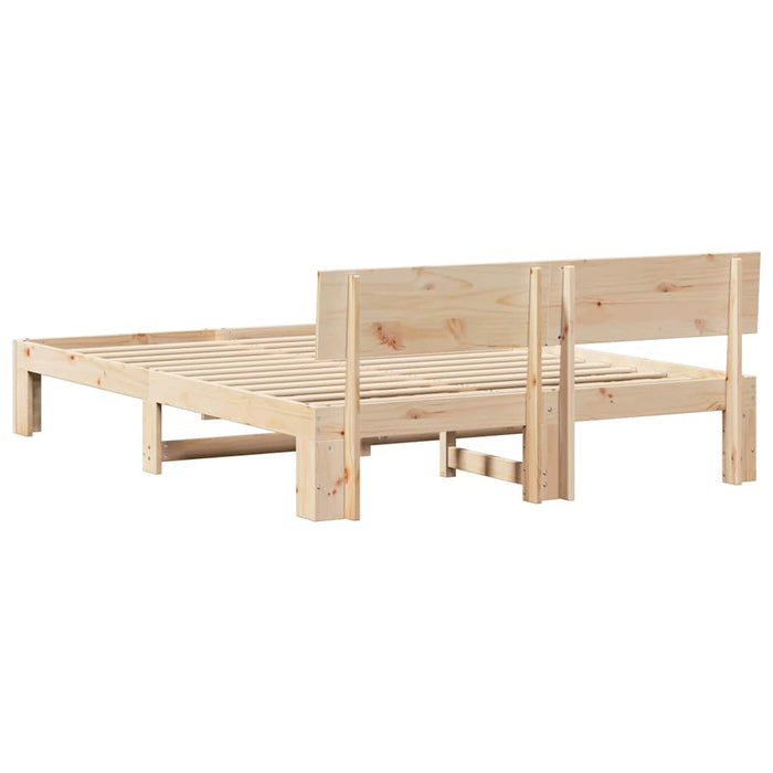 Cadru de pat natural 160 x 200 cm Lemn de pin masiv - WALTI WALTI
