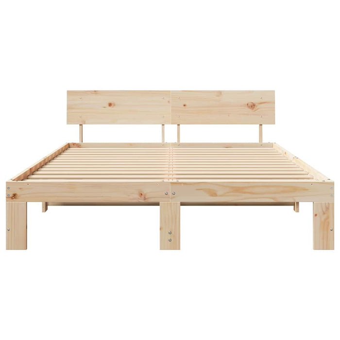 Cadru de pat natural 160 x 200 cm Lemn de pin masiv - WALTI WALTI