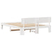 Cadru de pat cu headboard Alb 150 x 200 cm Lemn de pin masiv - WALTI WALTI