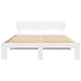Cadru de pat cu headboard Alb 150 x 200 cm Lemn de pin masiv - WALTI WALTI