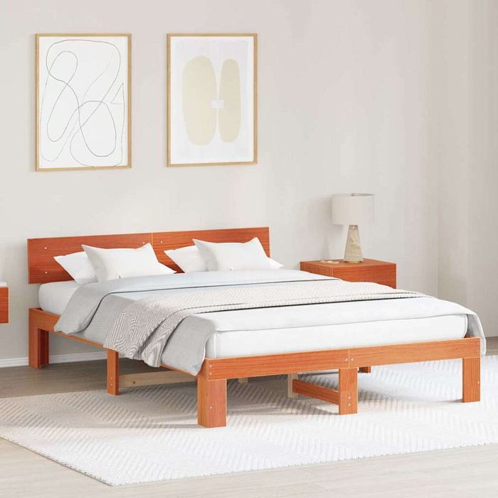 Cadru de pat Maroniu cerat 150 x 200 cm Lemn de pin masiv - WALTI WALTI