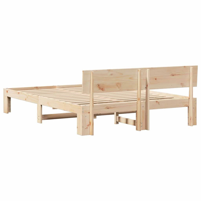 Cadru de pat natural 140 x 200 cm Lemn de pin masiv - WALTI WALTI