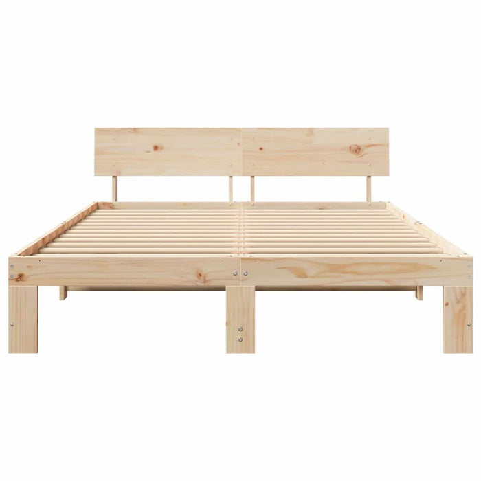 Cadru de pat natural 140 x 200 cm Lemn de pin masiv - WALTI WALTI