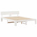 Cadru de pat cu headboard Alb 140 x 200 cm Lemn de pin masiv - WALTI WALTI