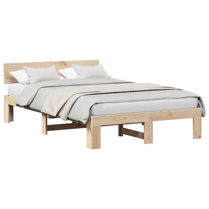 Cadru de pat natural 120 x 200 cm Lemn de pin masiv - WALTI WALTI