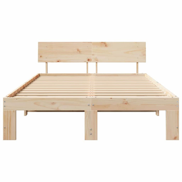Cadru de pat natural 120 x 200 cm Lemn de pin masiv - WALTI WALTI
