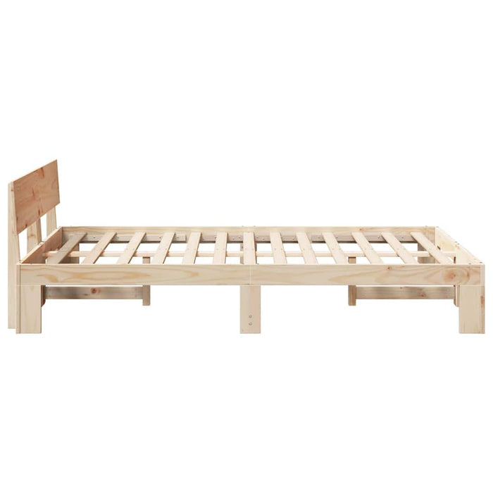 Cadru de pat natural 140 x 190 cm Lemn de pin masiv - WALTI WALTI