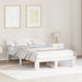 Cadru de pat cu headboard Alb 140 x 190 cm Lemn de pin masiv - WALTI WALTI