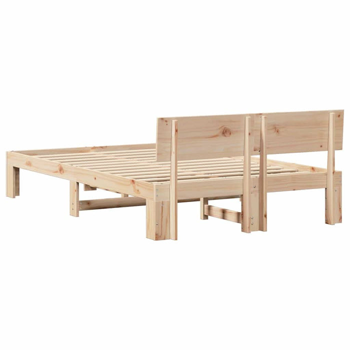 Cadru de pat natural 135 x 190 cm Lemn de pin masiv - WALTI WALTI