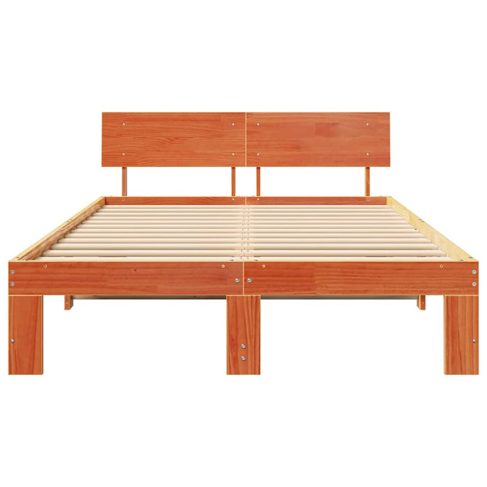 Cadru de pat Maroniu cerat 135 x 190 cm Lemn de pin masiv - WALTI WALTI