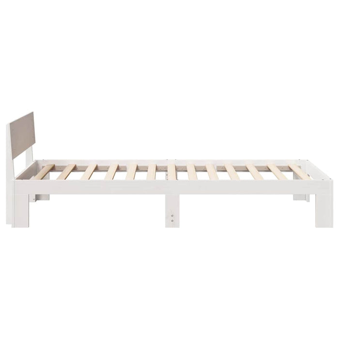 Cadru de pat cu headboard Alb 80 x 200 cm Lemn de pin masiv - WALTI WALTI