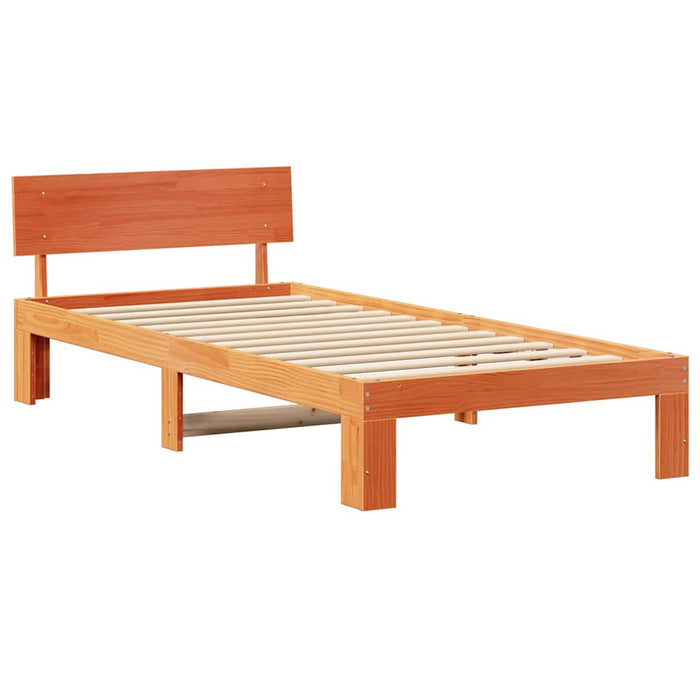 Cadru de pat Maroniu cerat 90 x 190 cm Lemn de pin masiv - WALTI WALTI