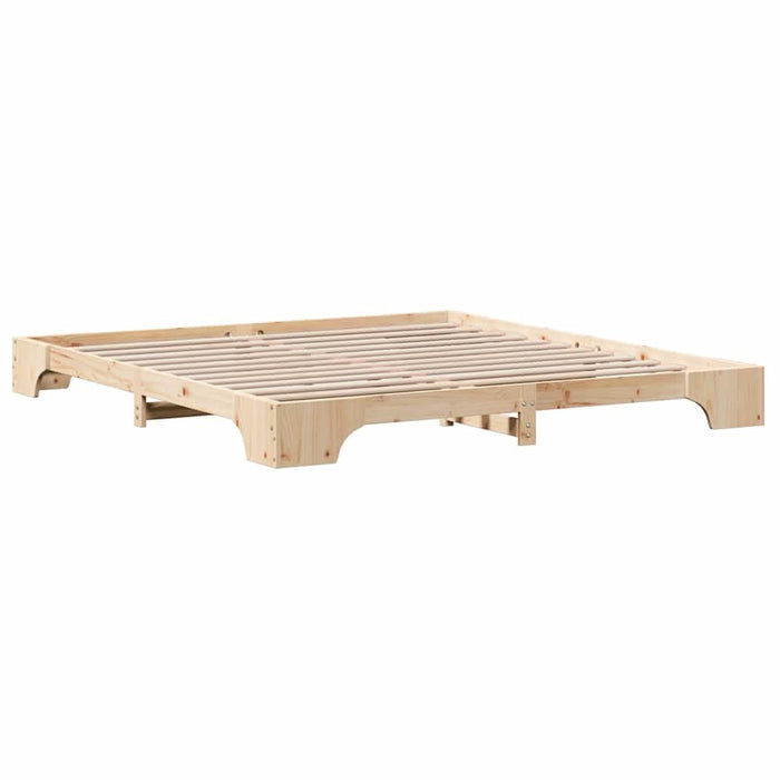 Cadru de pat natural 200 x 200 cm Lemn de pin masiv - WALTI WALTI