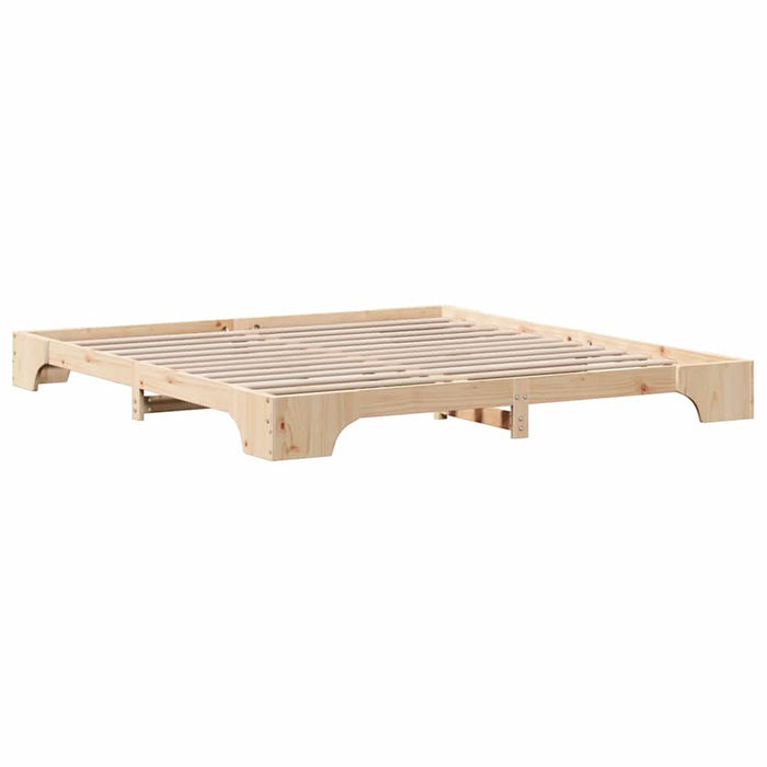 Cadru de pat natural 200 x 200 cm Lemn de pin masiv - WALTI WALTI