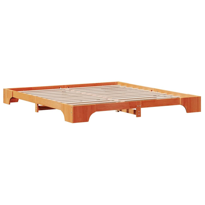 Cadru de pat Maroniu cerat 200 x 200 cm Lemn de pin masiv - WALTI WALTI