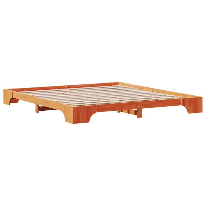 Cadru de pat Maroniu cerat 200 x 200 cm Lemn de pin masiv - WALTI WALTI