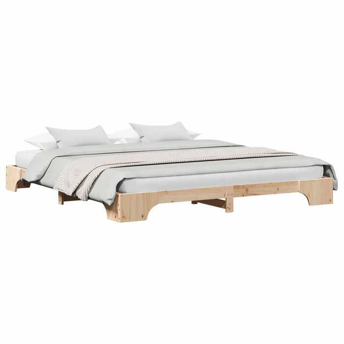 Cadru de pat natural 180 x 200 cm Lemn de pin masiv - WALTI WALTI