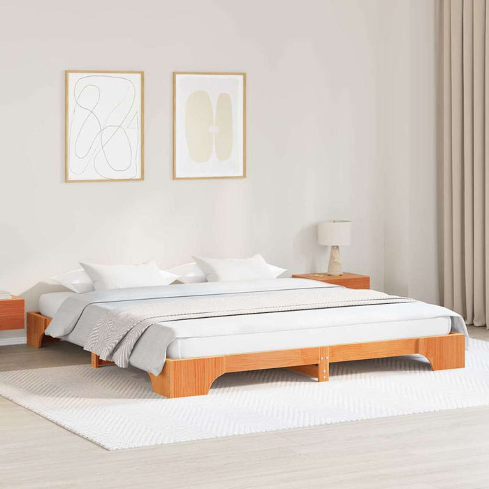 Cadru de pat Maroniu cerat 180 x 200 cm Lemn de pin masiv - WALTI WALTI