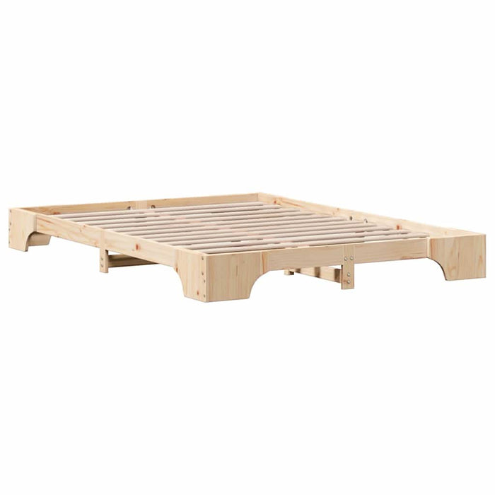 Cadru de pat natural 150 x 200 cm Lemn de pin masiv - WALTI WALTI