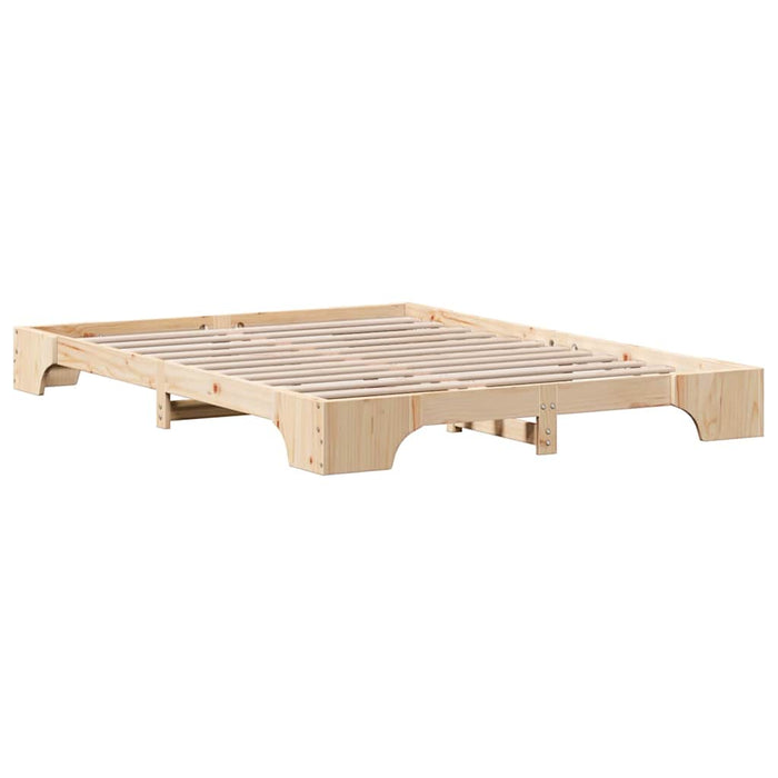 Cadru de pat natural 140 x 200 cm Lemn de pin masiv - WALTI WALTI
