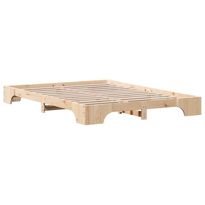 Cadru de pat natural 140 x 200 cm Lemn de pin masiv - WALTI WALTI