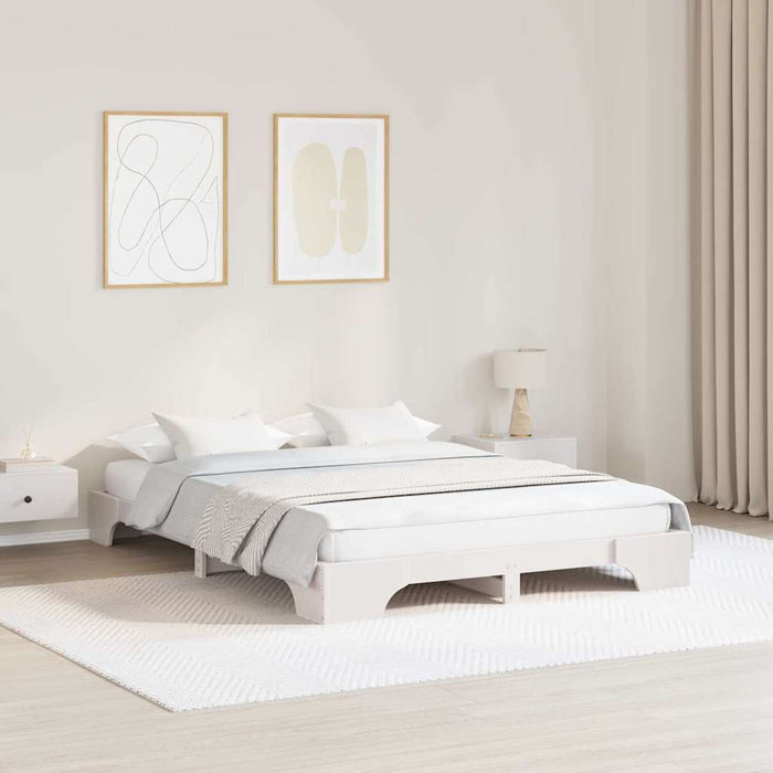 Cadru de pat Alb 140 x 200 cm Lemn de pin masiv - WALTI WALTI
