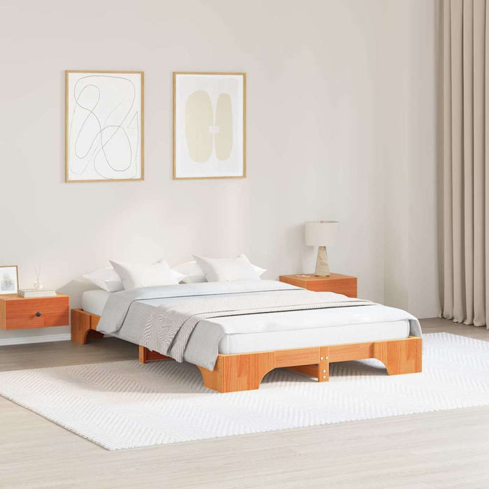 Cadru de pat Maroniu cerat 120 x 200 cm Lemn de pin masiv - WALTI WALTI