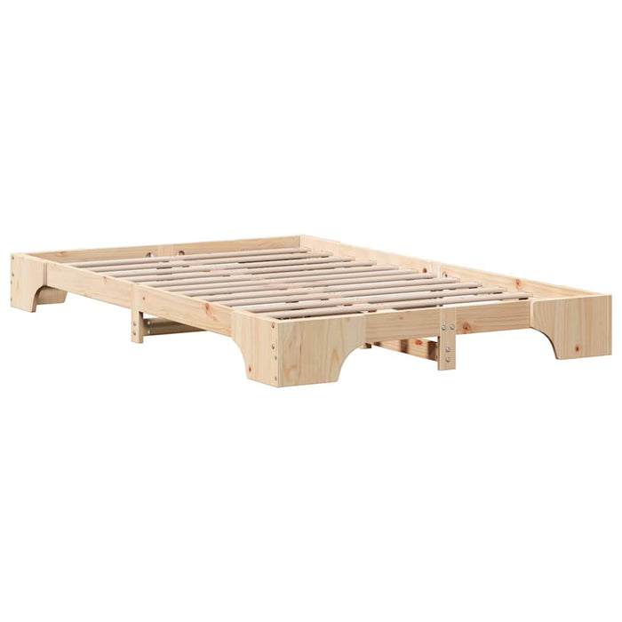 Cadru de pat natural 140 x 190 cm Lemn de pin masiv - WALTI WALTI