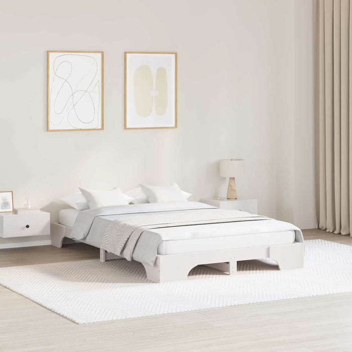 Cadru de pat Alb 140 x 190 cm Lemn de pin masiv - WALTI WALTI