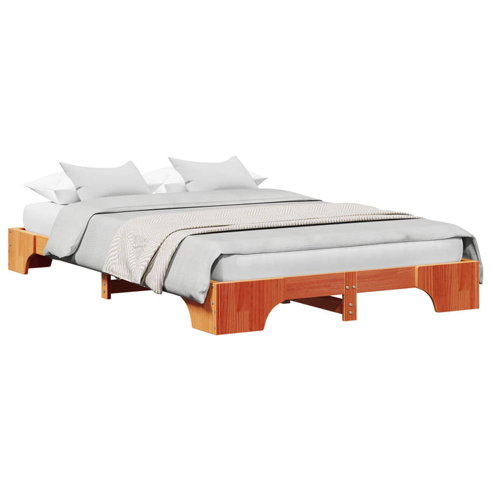 Cadru de pat Maroniu cerat 140 x 190 cm Lemn de pin masiv - WALTI WALTI