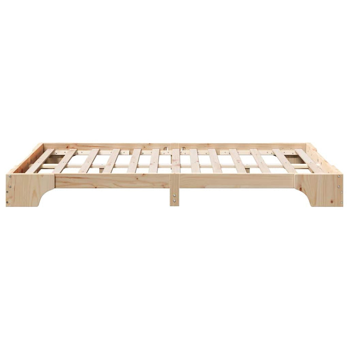 Cadru de pat natural 135 x 190 cm Lemn de pin masiv - WALTI WALTI