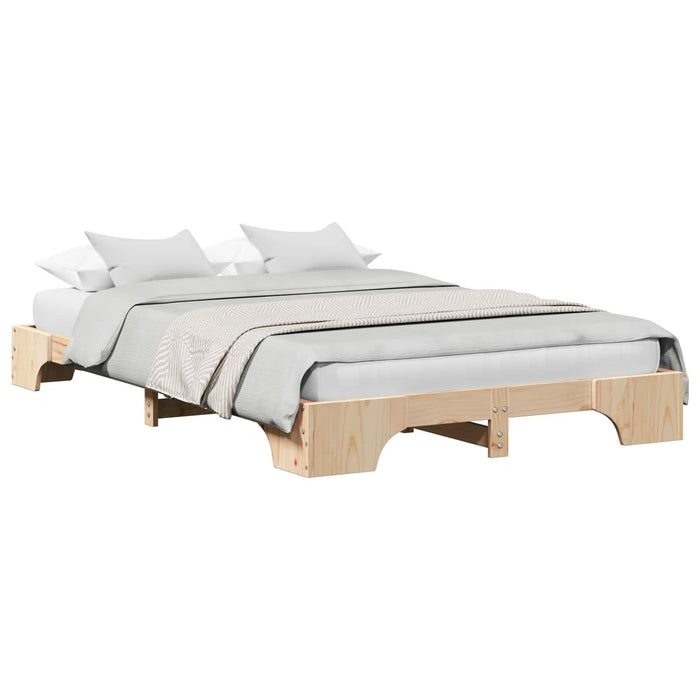 Cadru de pat natural 120 x 190 cm Lemn de pin masiv - WALTI WALTI