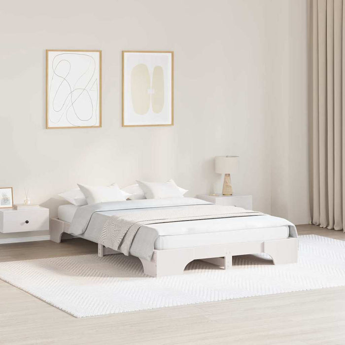 Cadru de pat Alb 120 x 190 cm Lemn de pin masiv - WALTI WALTI