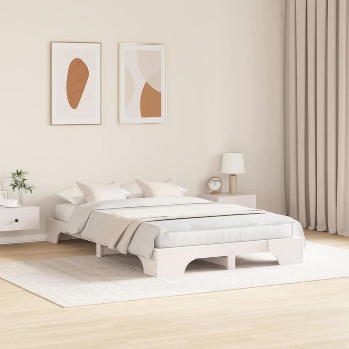 Cadru de pat Alb 120 x 190 cm Lemn de pin masiv - WALTI WALTI