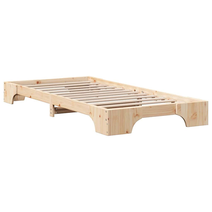 Cadru de pat natural 100 x 200 cm Lemn de pin masiv - WALTI WALTI