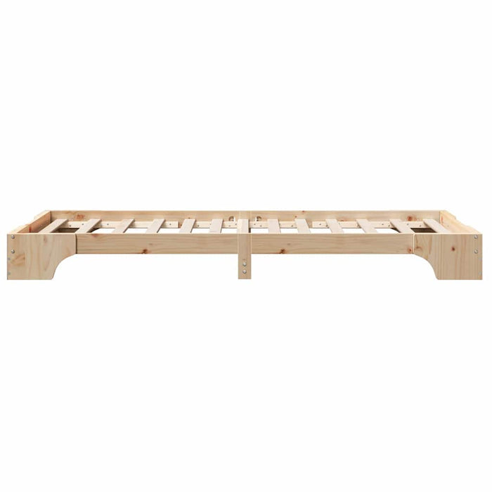 Cadru de pat natural 100 x 200 cm Lemn de pin masiv - WALTI WALTI