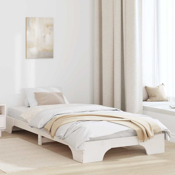 Cadru de pat Alb 90 x 200 cm Lemn de pin masiv - WALTI WALTI