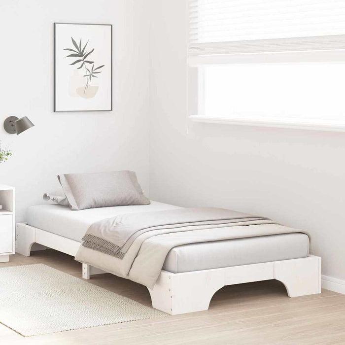 Cadru de pat Alb 90 x 200 cm Lemn de pin masiv - WALTI WALTI